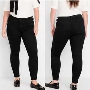 Old Navy Jeans Rockstar Super Skinny Plus Size 26 Black Stretch Denim NWT